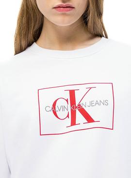 Sudadera Calvin Klein Monogram Outline Box Blanco 