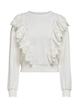 Sudadera Only Ofelia Blanco Para Mujer