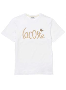 Camiseta Lacoste Logo Oversize Blanco para Hombre