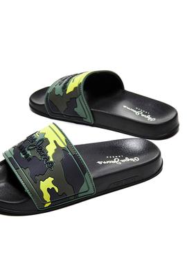 Chanclas Pepe Jeans Slider Camo Verde para Niño