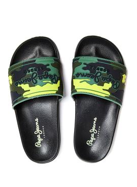 Chanclas Pepe Jeans Slider Camo Verde para Niño