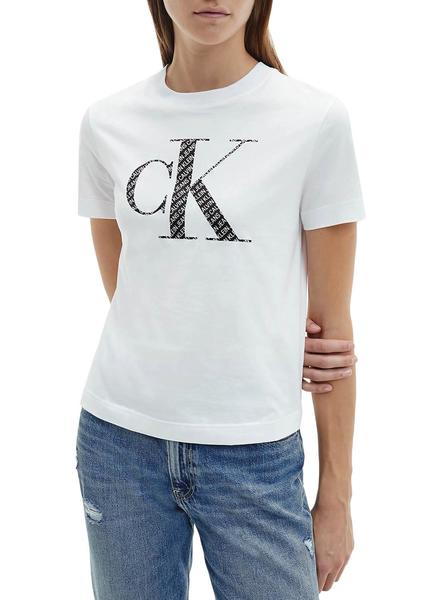 Camiseta Calvin Klein Bonded Filled Blanco Mujer
