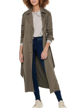 Gabardina Only Line Marrón para Mujer