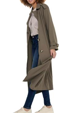 Gabardina Only Line Marrón para Mujer