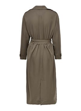 Gabardina Only Line Marrón para Mujer