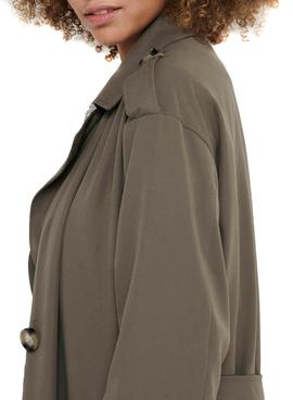 Gabardina Only Line Marrón para Mujer