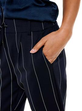 Pantalón Only Poptrash Tempo Stripe Azul Mujer