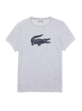 Camiseta Lacoste Logo 3D Gris para Hombre
