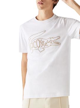 Camiseta Lacoste Logo Oversize Blanco para Hombre