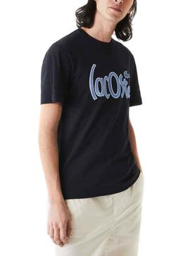 Camiseta Lacoste Logo Oversize Marino para Hombre