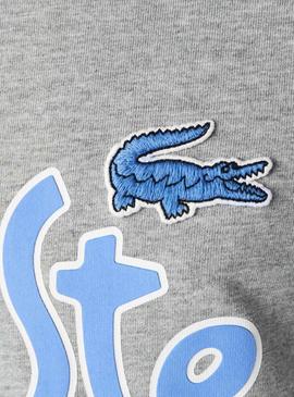 Camiseta Lacoste Logo Oversize Gris para Hombre