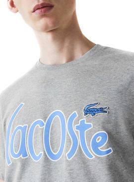 Camiseta Lacoste Logo Oversize Gris para Hombre
