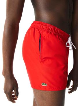 Bañador Lacoste Basic Rojo para Hombre