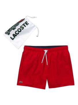 Bañador Lacoste Basic Rojo para Hombre