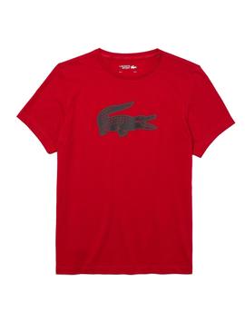 Camiseta Lacoste Sport Logo 3D Rojo para Hombre