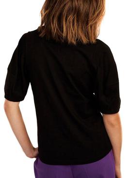 Camiseta Naf Naf Contrast Negro para Mujer