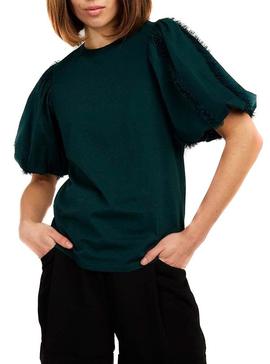 Camiseta Naf Naf Tul Verde para Mujer