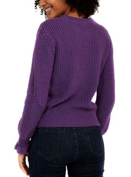 Jersey Naf Naf Troquelados Violeta para Mujer