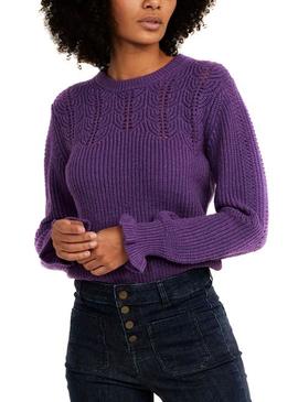 Jersey Naf Naf Troquelados Violeta para Mujer