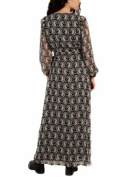 Vestido Naf Naf Estampado Negro para Mujer