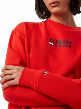 Sudadera Tommy Jeans Bold Rojo Mujer