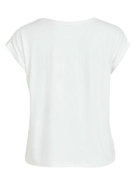 Camiseta Vila Viellette Blanco para Mujer