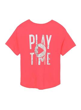 Camiseta Mayoral Play Time Rosa Fluor para Niña