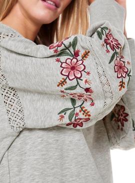 Sudadera Only Lisa Gris Mujer