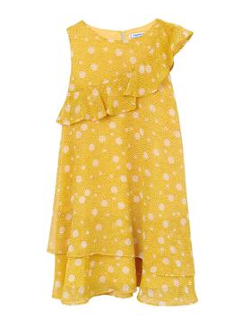 Vestido Mayoral Estampado Mostaza para Niña