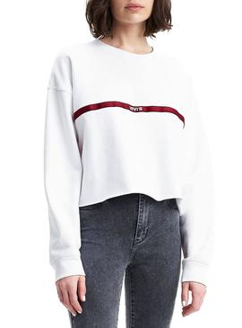 Sudadera Levis Graphic Raw Cut Blanca Mujer