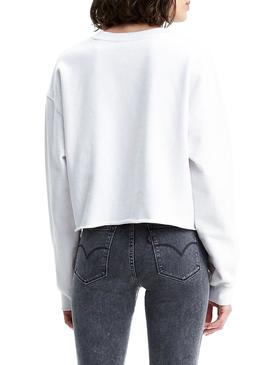 Sudadera Levis Graphic Raw Cut Blanca Mujer