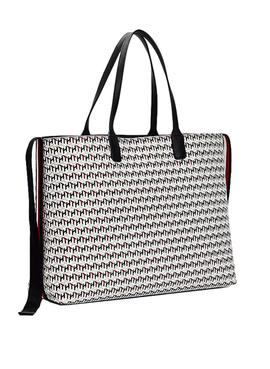 Bolso Tommy Hilfiger Tote Monogram Blanco Mujer