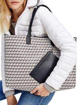 Bolso Tommy Hilfiger Tote Monogram Blanco Mujer