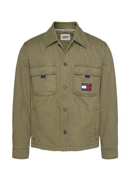 Camisa Tommy Jeans Back Graphic Verde para Hombre
