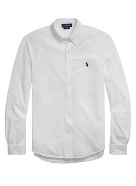 Camisa Polo Ralph Lauren Pique Slim Blanco Hombre