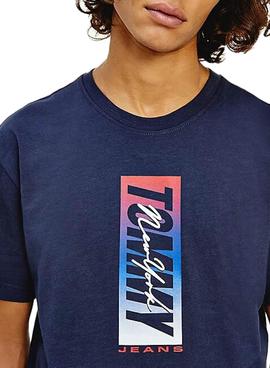 Camiseta Tommy Jeans Vertical Front Logo Marino