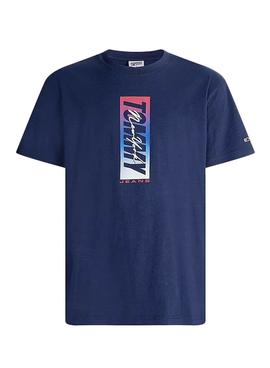 Camiseta Tommy Jeans Vertical Front Logo Marino