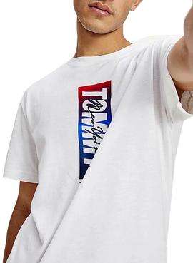 Camiseta Tommy Jeans Vertical Front Logo Blanco