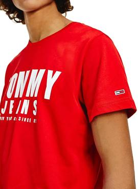 Camiseta Tommy Jeans Center Chest Rojo para Hombre