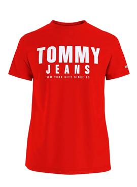 Camiseta Tommy Jeans Center Chest Rojo para Hombre