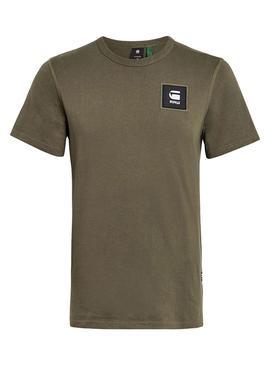 Camiseta G-Star Badge Logo Verde para Hombre