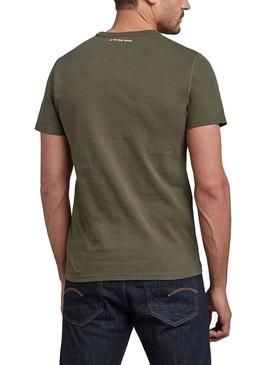 Camiseta G-Star Badge Logo Verde para Hombre