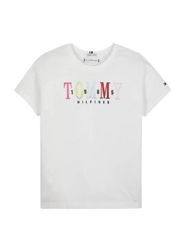 Camiseta Tommy Hilfiger Multi Text Sateen Blanco