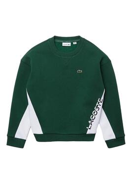 Sudadera Lacoste Bicolor Verde para Niño