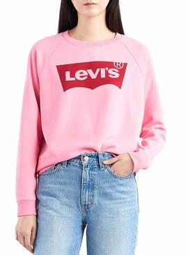 Sudadera Levis Relaxed Graphic Rosa Mujer