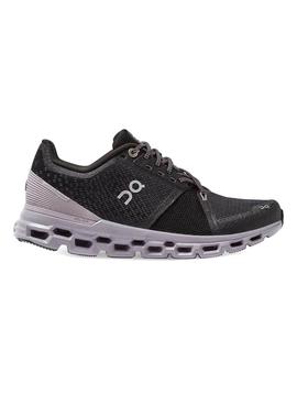 Zapatillas On Running Cloudstratus Black Lilac Mujer