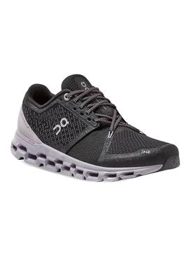 Zapatillas On Running Cloudstratus Black Lilac Mujer