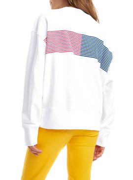 Sudadera Tommy Jeans Colorful Block Blanco Mujer