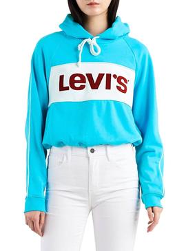 Sudadera Levis Cinched Hoodie Azul Mujer