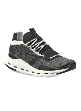 Zapatillas On Running Cloudnova Black White Hombre